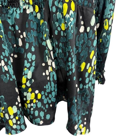 Torrid Satin Surplice Tie Cut Out Back 40260416 Long Sleeve Teal Blouse Top 4X - Picture 11 of 16